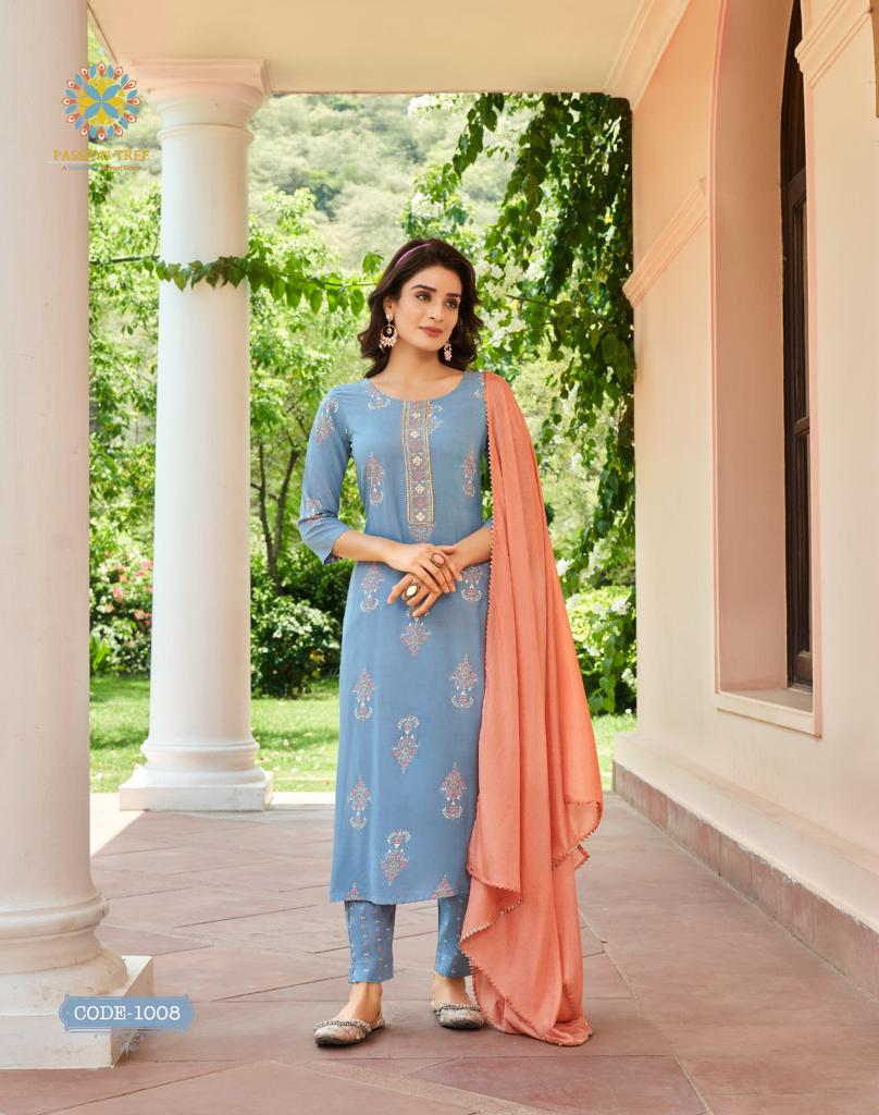 Harvi 1 By Passion Tree Straight Readymade Suits Catalog
